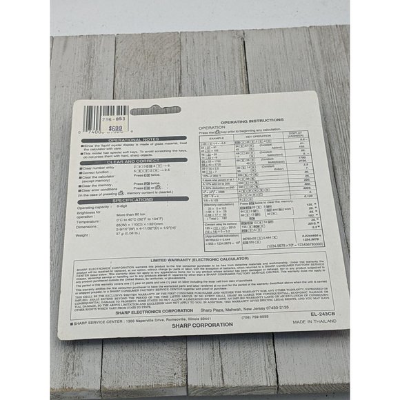 Sharp Solar Powered Elsi Mate EL-243CB Handheld Calculator NEW - Picture 2 of 4